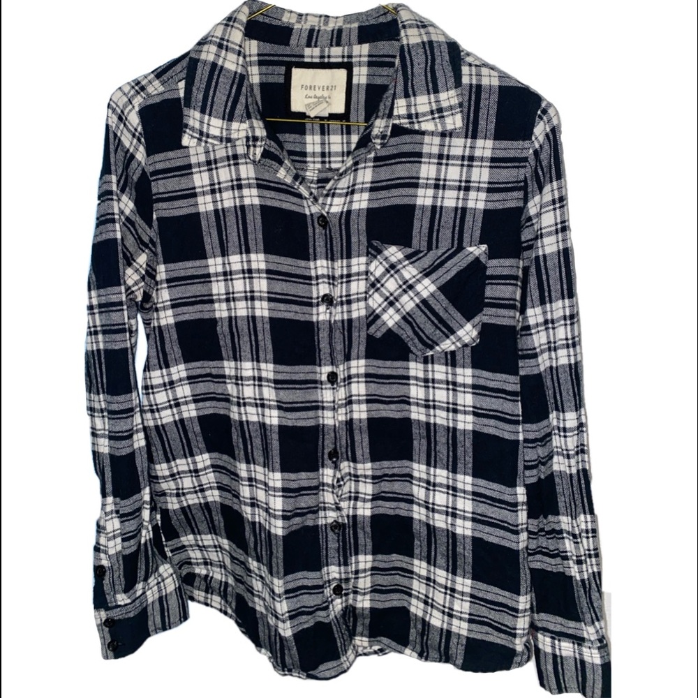 Forever 21 Black and White Flannel
